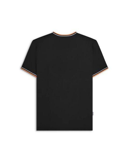 Lambretta Black Twin Tipped Pique T-Shirt for men