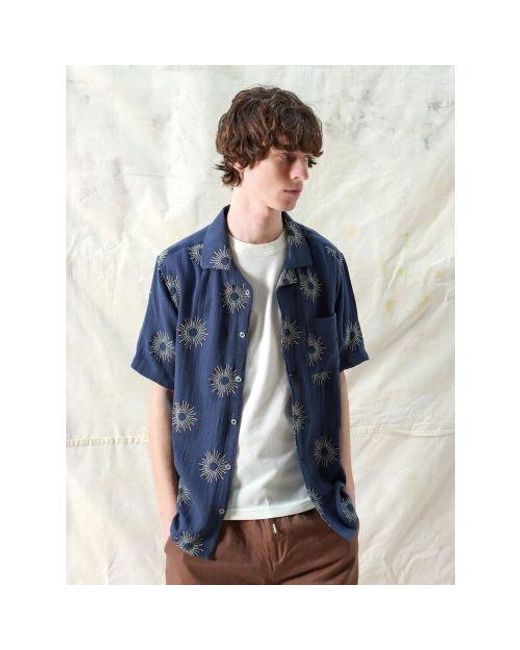 Far Afield Blue Iris Stachio Shirt for men