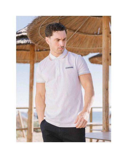 Lambretta White Sky Twin Tipped Polo Shirt for men