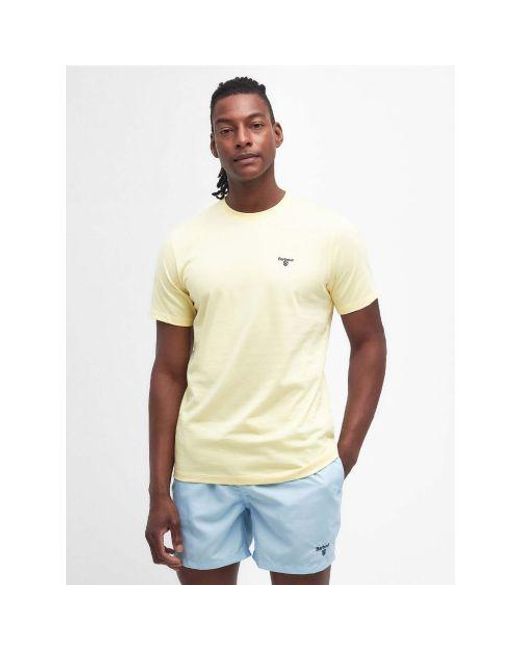 Barbour Yellow Heritage Lemon Essential Sports T-Shirt for men