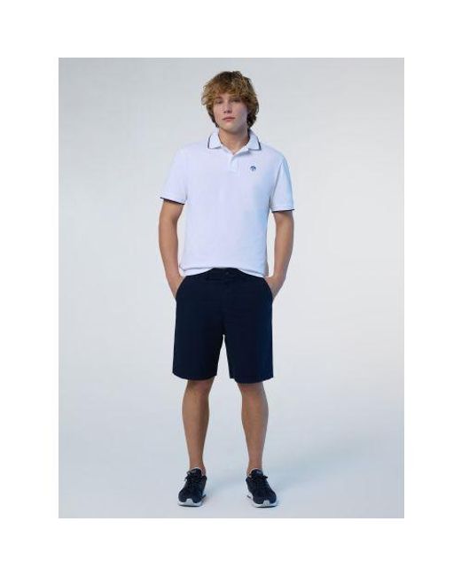 North Sails White Striped Polo Shirt for men