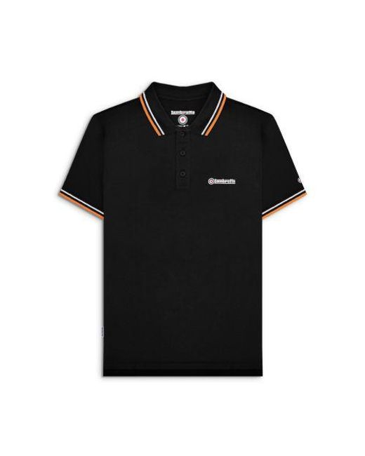 Lambretta Black Twin Tipped Polo Shirt for men