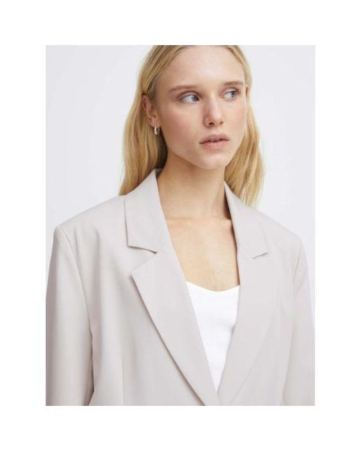 Ichi White Lexi Oversized Blazer