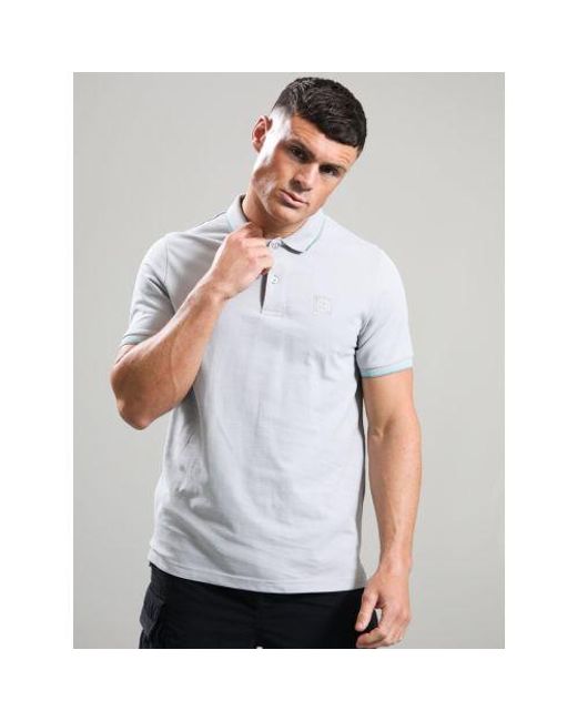 Marshall Artist Gray Oceanic Tipped Polo Shirt for men