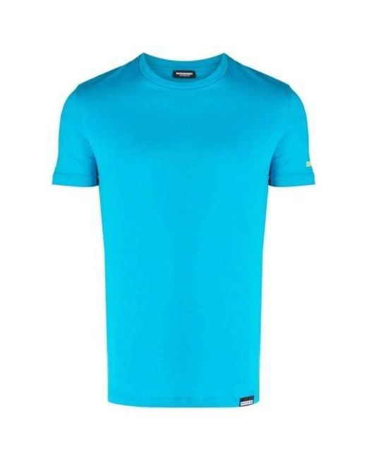 DSquared² Blue Aqua Arm Print T-Shirt for men