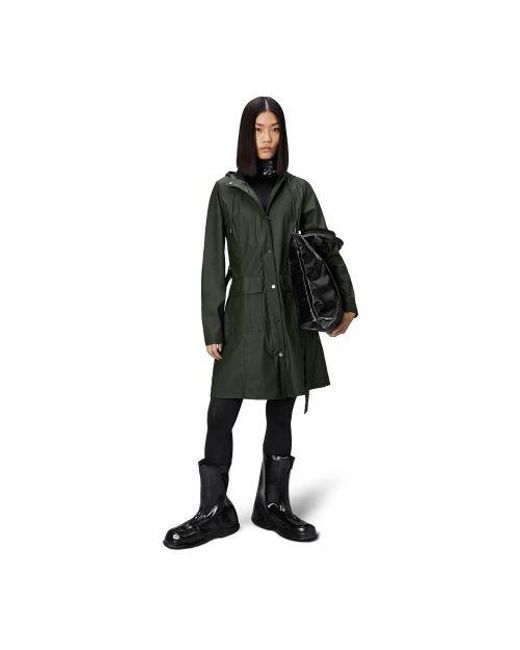 Rains Black Curve Long Jacket