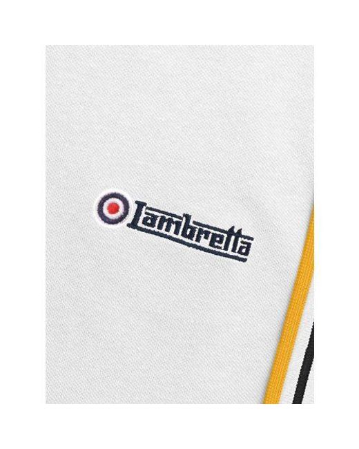 Lambretta White Twin Tipped Polo Shirt for men
