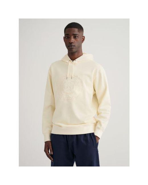 Gant Natural Cream Monogram Hoodie for men