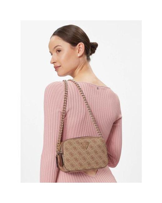 Guess Latte Logo Noelle Crossbody Camera Bag in Brown Lyst UK