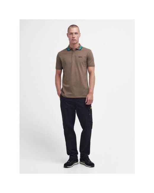Barbour Brown Fossil Re-Amp Polo Shirt for men