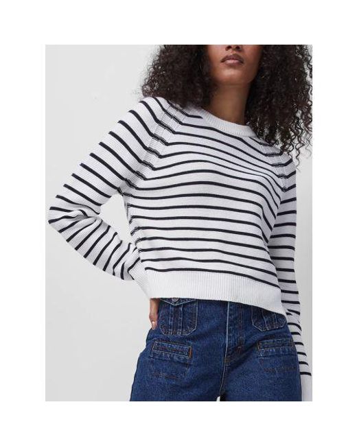 French Connection Blue Summer Utility Lilly Mozart Striped Crew Neck Jumper