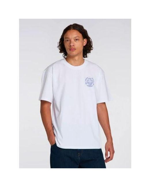 Edwin White Garment Washed Music Channel T-Shirt for men