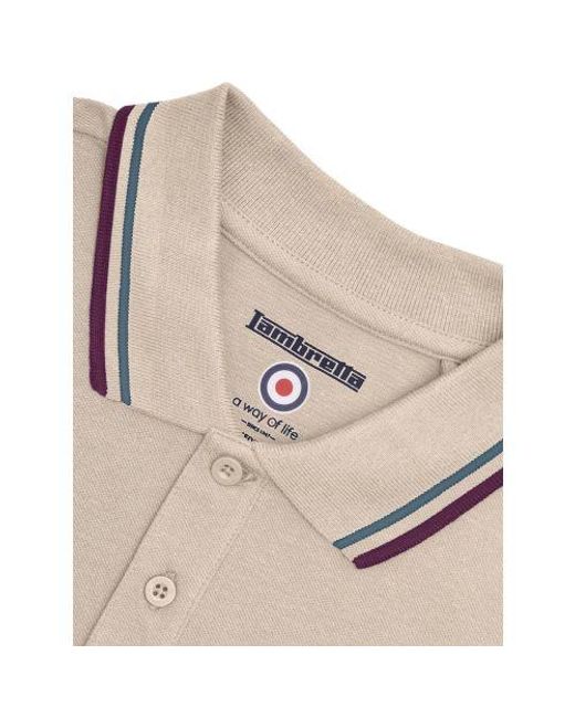 Lambretta Natural Stone Twin Tipped Polo Shirt for men