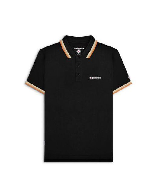 Lambretta Black Stone Triple Tipped Polo Shirt for men