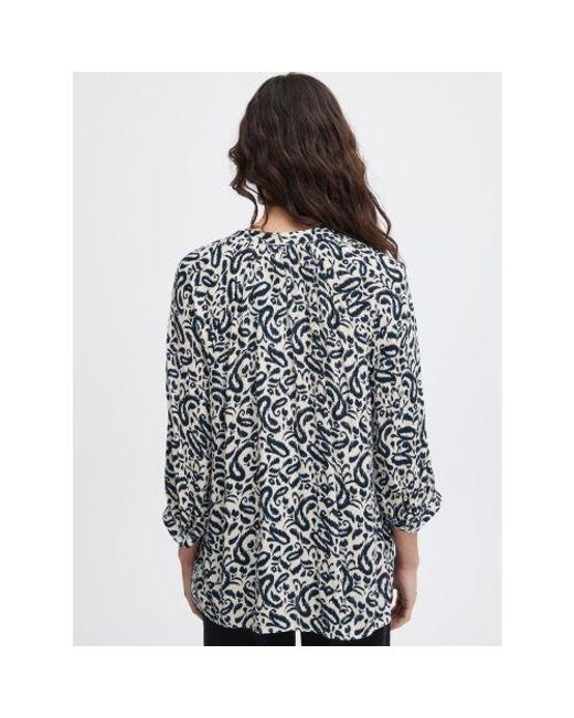 Ichi Blue Total Eclipse Paisley Marrakech Shirt
