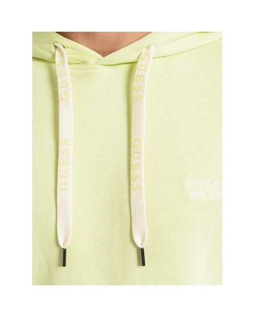 Guess Yellow Vintage Lime Christian Hoodie for men