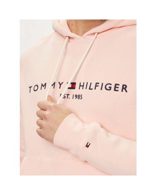 Tommy Hilfiger Pink Crystal Logo Hoodie for men