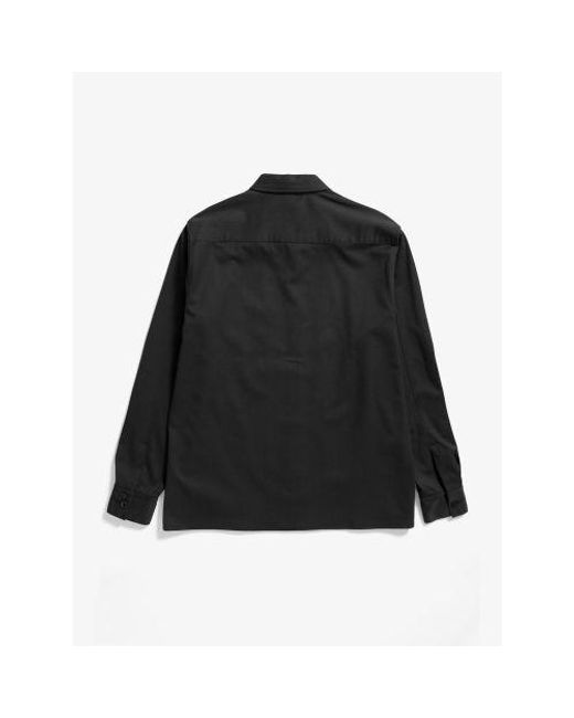 Norse Projects Black Carsten Cotton Wool Shirt for men