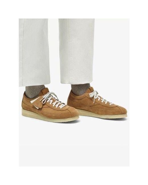 Clarks Natural Mid Tan Suede Wallabee Tor Trainer for men