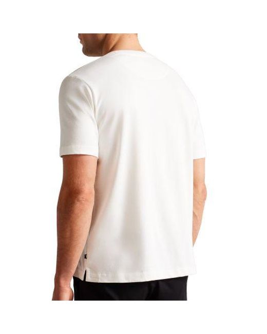 Ted Baker White Regular Fit Branded T-Shirt for men