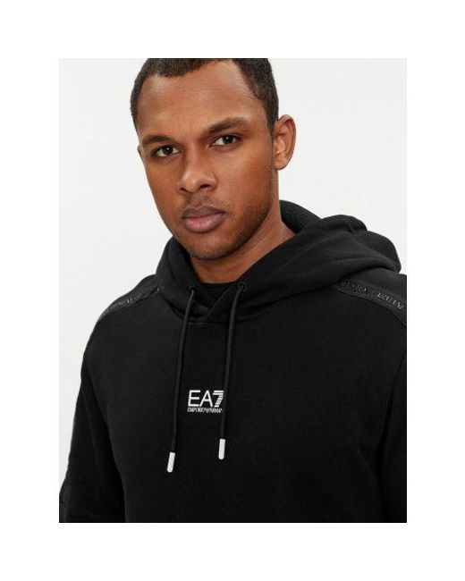 EA7 Black Logo Sweatshirt for men