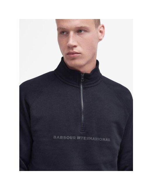 Barbour Blue Shadow Half Zip Sweatshirt for men