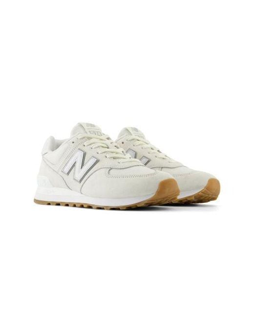 New Balance White Sea Salt 574 Trainer