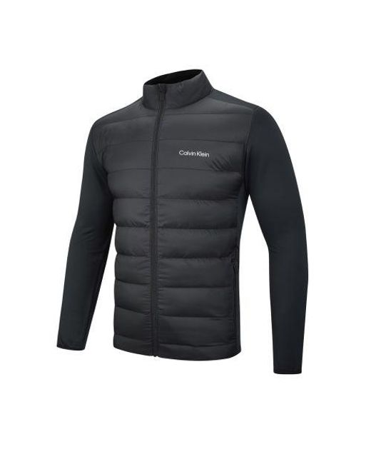 Calvin Klein Blue Quilted Full Zip Hybrid Jacket for men