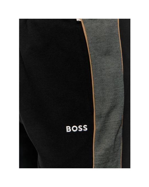 Boss Black Cotton Blend Embroidered Short for men