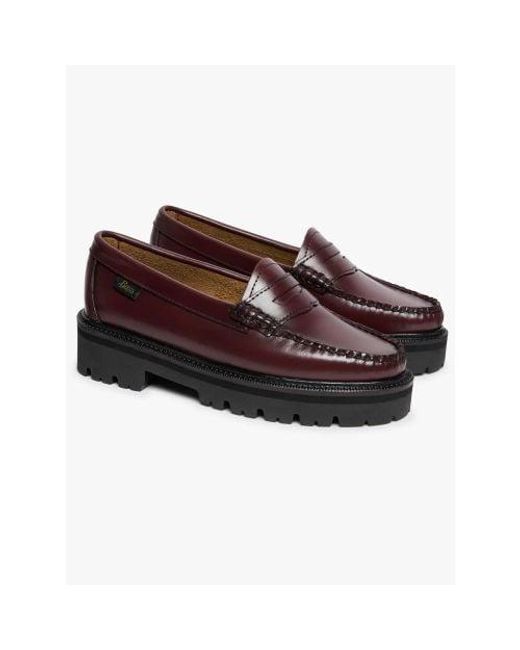 G.H.BASS Red Wine Leather Weejun Superlug Penny Loafer