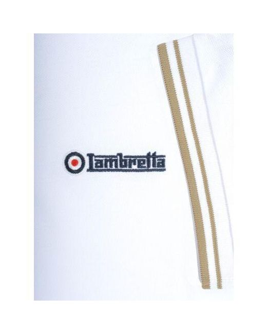 Lambretta White Cashew Twin Tipped Polo Shirt for men