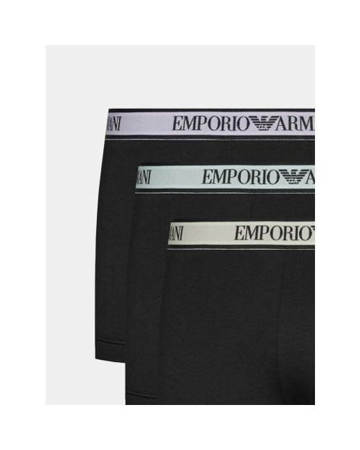 Emporio Armani Black 3-Pack Logo Waist Trunk for men