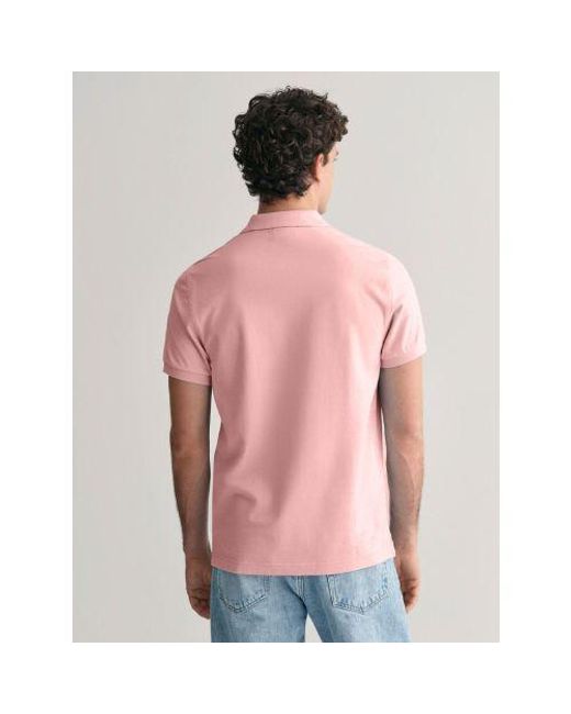 Gant Pink Bubblegum Regular Fit Shield Polo Shirt for men