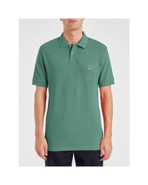 Paul Smith Green Emerald Regular Fit Zebra Polo Shirt for men