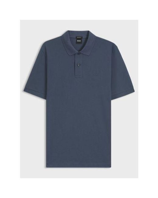 Boss Blue Dark Pallas Short Sleeve Polo Shirt for men