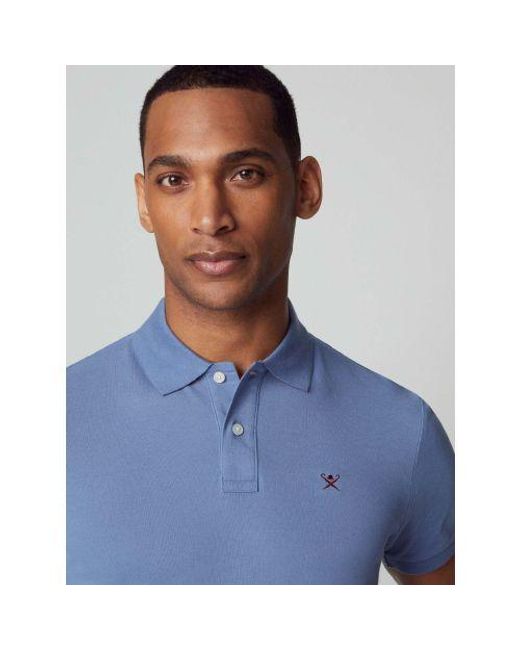 Hackett Blue Steel Embroidered Logo Polo Shirt for men