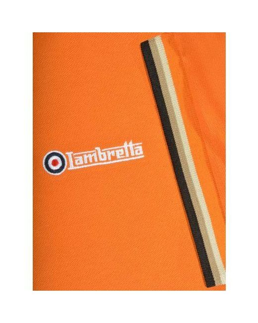 Lambretta Orange Desert Sun Triple Tipped Polo Shirt for men