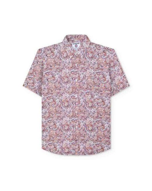 Lambretta Purple Rust Paisley Short Sleeve Shirt for men