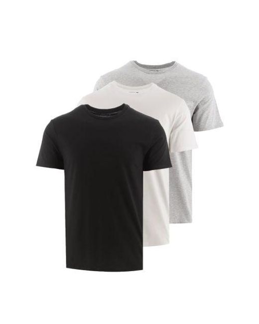 Lacoste Black Chine 3-Pack Cotton T-Shirt for men