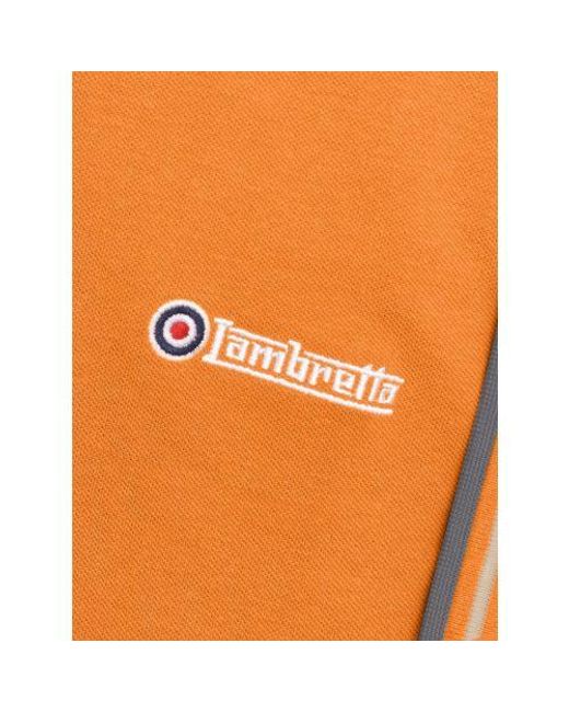 Lambretta Orange Desert Sun Twin Tipped Polo Shirt for men
