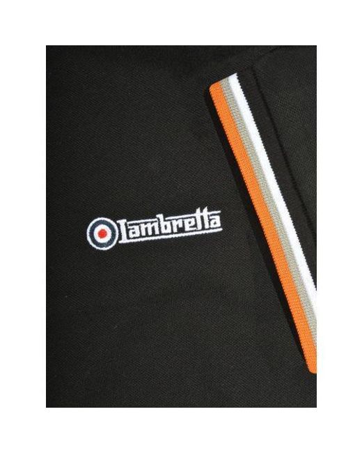 Lambretta Black Triple Tipped Polo Shirt for men