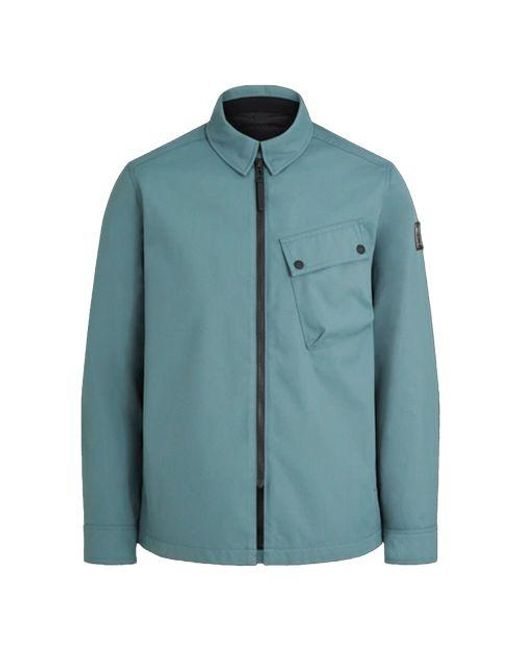 Belstaff Blue Dark Steel Sirocco Motorcycle Jacket