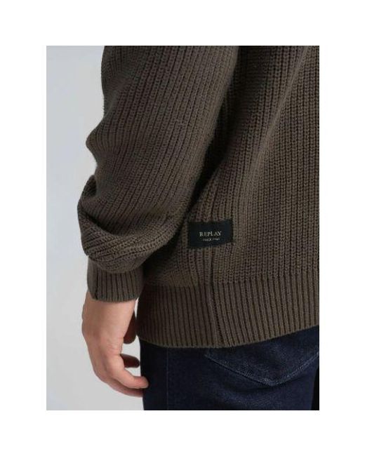 Replay Gray Mud Regular Fit Sweatshirt for men