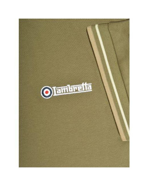 Lambretta Green Khaki Twin Tipped Polo Shirt for men