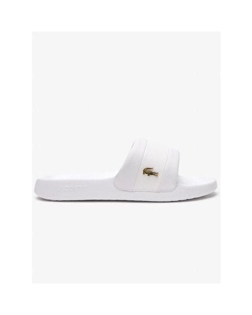 Lacoste White Simple Slide for men