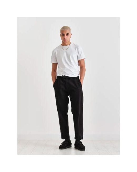 Wax London Black Kurt Linen Trouser for men