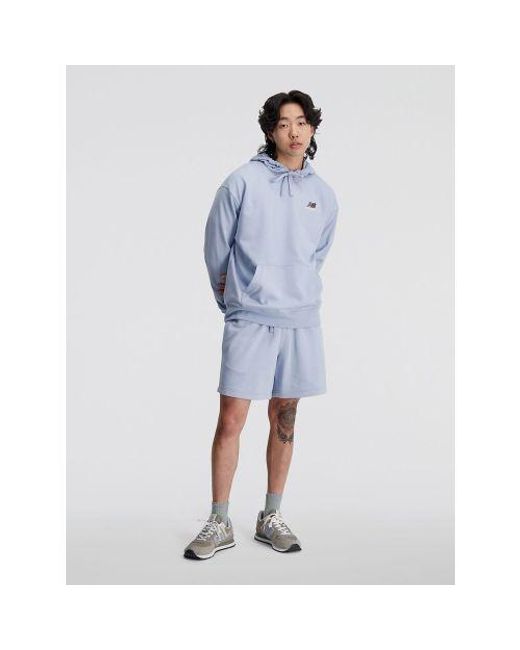 New Balance Blue Light Arctic Uni-Ssentials French Terry Hoodie for men