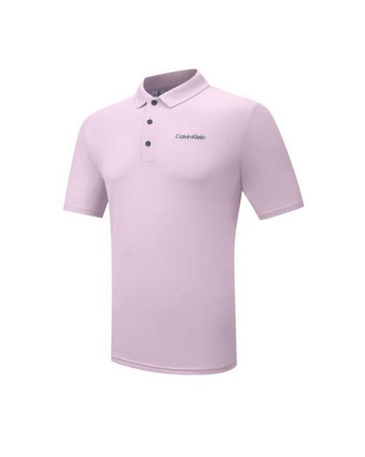 Calvin Klein Purple Cotton Blend Stretch Polo Shirt for men
