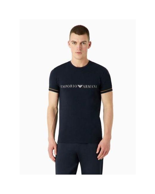 Emporio Armani Black Marine Crew Neck T-Shirt for men
