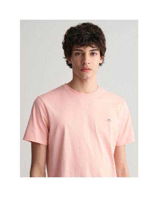 Gant Pink Bubblegum Shield Logo T-Shirt for men